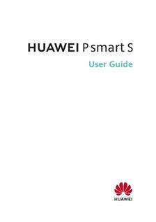 Huawei P Smart S manual. Smartphone Instructions.